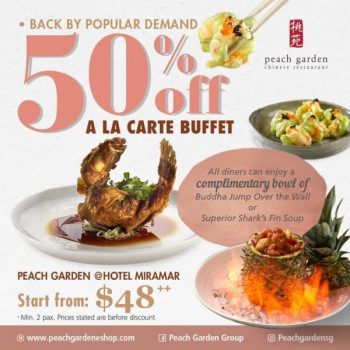 Peach-Garden-A-La-Carte-Buffet-Promotion-350x350 22 Jun 2021 Onward: Peach Garden A La Carte Buffet Promotion at Hotel Miramar