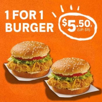 Popeyes-1-For-1-Burger-Promotion--350x350 22 Jun 2021 Onward: Popeyes 1 For 1 Burger Promotion