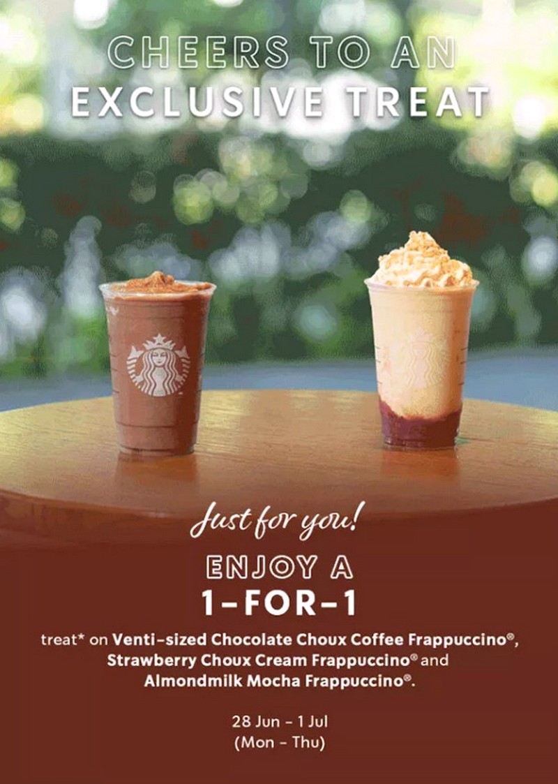 Starbucks-1-for-1-June-28th-to-July-1st-Singapore-2021-Beverages-Promotion-Freebies-001 28 Jun-1 Jul 2021: Starbucks 1-FOR-1 Frappuccino Drinks All Day Promotion at All Outlets Islandwide in Singapore