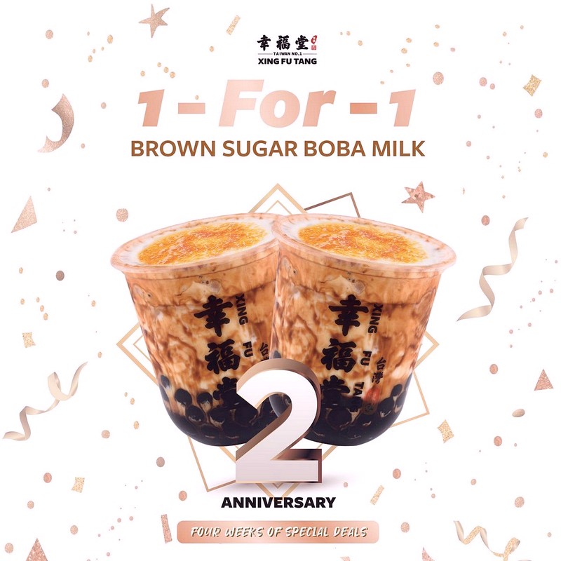 Xing-Fu-Tang-1-for-1-Promotion-Free-Brown-Sugar-Boba-Milk-2021-Singapore-2nd-Anniversary-Birthday-Deal 7 -13 Jun 2021: Xing Fu Tang 1-for-1 Brown Sugar Boba Milk Promo at All Locations Islandwide in Singapore