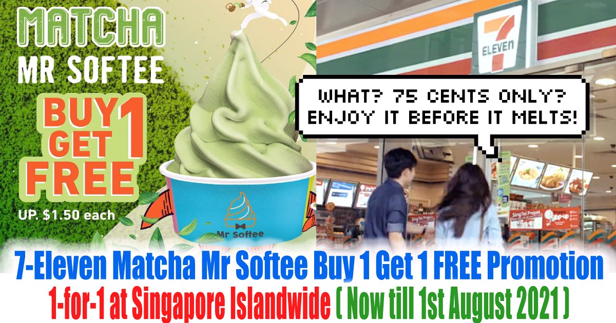 7-Eleven-Matcha-Mr-Softee-1-for-1-Promotion-at-Singapore-Islandwide-Warehouse-Sale-Clearance-2021-Offers Now till 1 Aug 2021: 7-Eleven Matcha Mr Softee Buy 1 Get 1 FREE Promotion at Singapore Islandwide