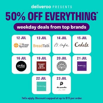 Deliveroo-Weekday-Flash-Deals-50-OFF-Promotion-350x350 12-23 Jul 2021: Deliveroo Weekday Flash Deals 50% OFF Promotion