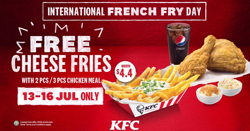 From-July-13-to-16-2021-get-a-free-KFC-Cheese-Fries-when-you-buy-a-2pc-or-3pc-Chicken-Meal-Singapore-Warehouse-Sale-2021 13-16 July 2021: KFC FREE Cheese Fries Promotion for Dine-in & Takeaway Islandwide in Singapore