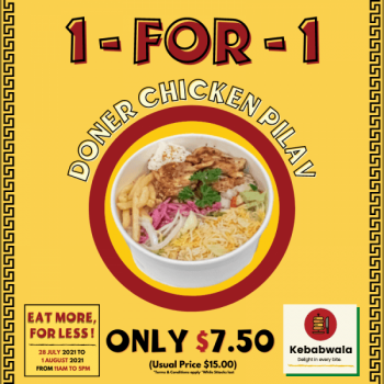 Kebabwala-1-For-1-Promotion-at-Hillion-Mall-350x350 29 Jul-1 Aug 2021: Kebabwala 1-For-1 Promotion at Hillion Mall