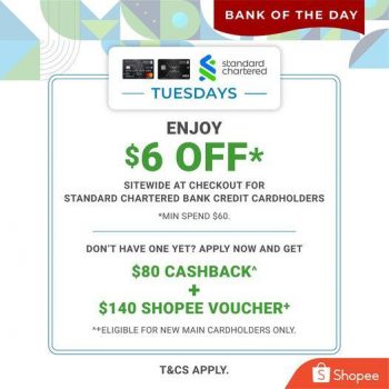 Shopee-Standard-Chartered-Credit-Card-Tuesday-6-OFF-Promotion-350x350 13 Jul 2021 Onward: Shopee Standard Chartered Credit Card Tuesday $6 OFF Promotion