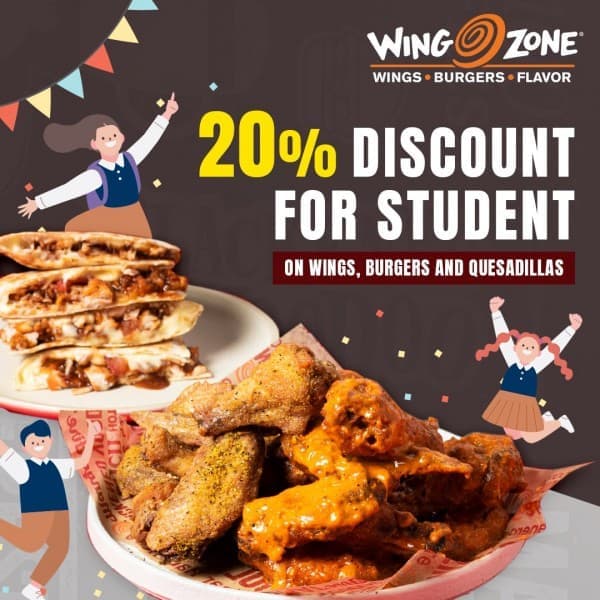 12 Jul 2021 Onward: Wing Zone Student Discount Promotion ...