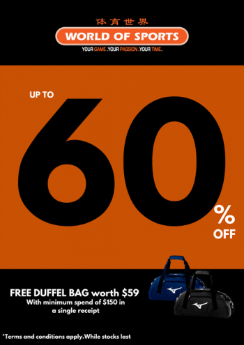 World-of-Sports-Free-Duffel-Bag-Sale-350x495 3 Jul 2021 Onward: World of Sports Free Duffel Bag Sale