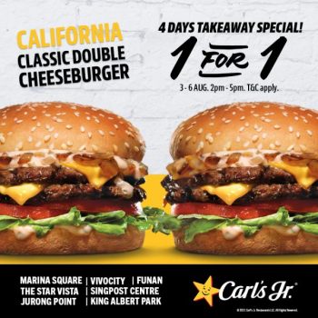Carls-Jr.-Buy-1-FREE-1-California-Classic-Double-Cheeseburgers-Promotion-350x350 3-6 Aug 2021: Carl's Jr. Buy 1 FREE 1 California Classic Double Cheeseburgers Promotion