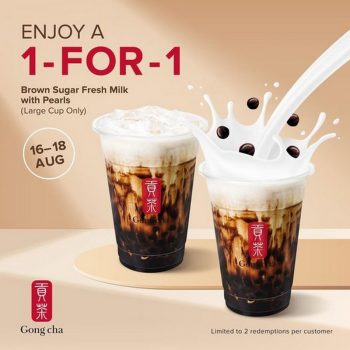 Gong-Cha-1-for-1-Brown-Sugar-Fresh-Milk-With-Pearls-Promo-350x350 16-18 Aug 2021: Gong Cha 1-for-1 Brown Sugar Fresh Milk With Pearls Promo