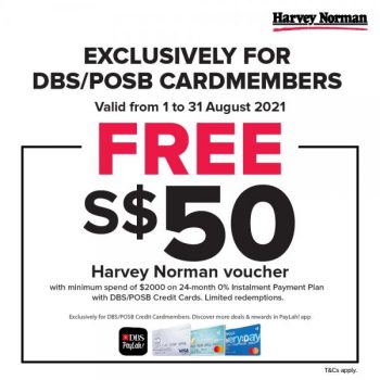 Harvey-Norman-DBS-POSB-Cardmembers-FREE-50-Voucher-Promotion--350x350 1-31 Aug 2021: Harvey Norman DBS / POSB Cardmembers FREE $50 Voucher Promotion