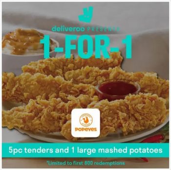 Popeyes-1-FOR-1-Promotion-on-Deliveroo-350x349 16 Aug 2021 Onward: Popeyes 1-FOR-1 Promotion on Deliveroo