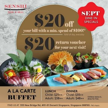 Senshi-Sushi-Grill-September-Dine-In-Special-350x350 1 Sep 2021 Onward: Senshi Sushi & Grill September Dine-In Special