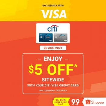 Shopee-Super-Shiok-Sale-Citi-Visa-Credit-Card-5-OFF-Promotion-350x350 25 Aug 2021: Shopee Super Shiok Sale Citi Visa Credit Card $5 OFF Promotion