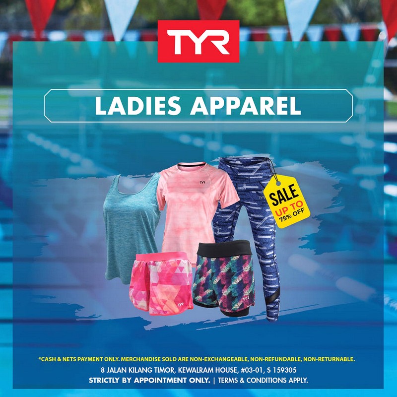 TYR-Warehouse-Sale-Singapore-Ladies-Swimwear-Apparel-Water-Sports-2021-Clearance-002 4-12 Sept 2021: TYR Warehouse Sale at Kewalram House! Up to 75% OFF & FREE Gifts with Purchase!