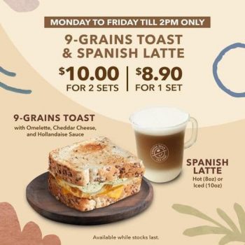 The-Coffee-Bean-Tea-Leaf-Wholesome-9-grains-Toast-And-Spanish-Latte-Promotion-350x350 16 Aug 2021 Onward: The Coffee Bean & Tea Leaf  Wholesome 9-grains Toast And Spanish Latte Promotion