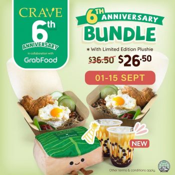 CRAVE-Nasi-Lemak-Teh-Tarik-6th-Anniversary-Bundle-Promotion-350x350 1-15 Sep 2021: CRAVE Nasi Lemak & Teh Tarik 6th Anniversary Bundle Promotion on Grabfood