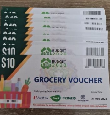 FairPrice-Grocery-Voucher-Promo-350x368 1 Oct 2021 Onward: 160,000 S'poreans to receive S$100 worth of grocery vouchers in October 2021