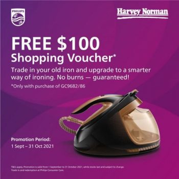 Harvey-Norman-Free-100-Shopping-Voucher-Promotion-350x350 1 Sep-31 Oct 2021: Harvey Norman Philips GC9682/86 PerfectCare Elite Plus Promotion