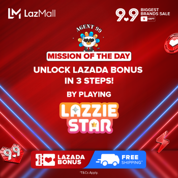 Lazada-Bonus-by-playing-Lazzie-Star-Giveaway-on-9.9-Sale-350x350 6 Sep 2021 Onward: Lazada Bonus by playing Lazzie Star Giveaway on 9.9 Sale
