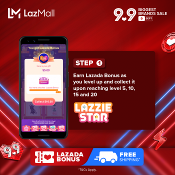 Lazada-Bonus-by-playing-Lazzie-Star-Giveaway-on-9.9-Sale1-350x350 6 Sep 2021 Onward: Lazada Bonus by playing Lazzie Star Giveaway on 9.9 Sale