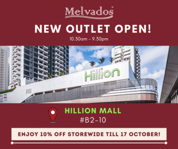 Melvados-Storewide-Sale--350x293 30 Sep-17 Oct 2021: Melvados Storewide Sale at Hillion Mall