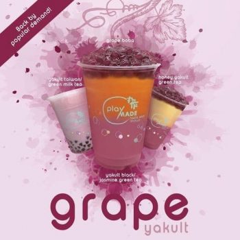 Playmade-Grape-Yakult-Delicious-Chewy-Grape-Bobas-Promotion-1-350x350 10 Sep 2021: Playmade Grape Yakult & Delicious Chewy Grape Bobas Promotion