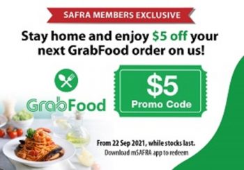 Stay-home-Stay-Safe-5-off-Promotion-with-SAFRA--350x245 27 Sep-3 Oct 2021: GrabFood $5 off  Promotion with SAFRA