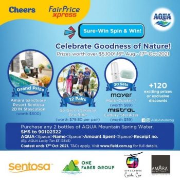 Cheers-AQUA-Mountain-Spring-Water-Promotion-350x350 7-17 Oct 2021: Cheers and FairPriceXpress AQUA Mountain Spring Water Promotion