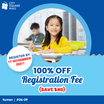 City-Square-Mall-100-Off-Registration-FeePromotion-350x350 17 Nov 2021: KUMON 100% Off Registration Fee Promotion at City Square Mall