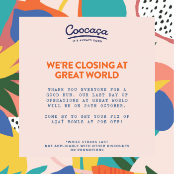 Coocaça-Closing-Sale-at-Great-World-350x350 18 Oct 2021 Onward: Coocaça Closing Sale at Great World