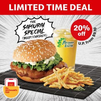 McDonalds-Samurai-20-OFF-Promotion--350x350 11-17 Oct 2021: McDonald's Samurai 20% OFF Promotion