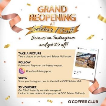 O-Coffee-Club-Grand-Reopening-Promotion-350x350 15 Oct 2021 Onward: O' Coffee Club Grand Reopening Promotion at Seletar Mall