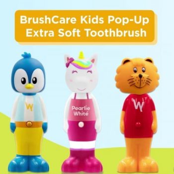 Pearlie-White-BrushCare-Kids-Pop-Up-Extra-Soft-Toothbrushes-Promotion-350x350 8 Oct 2021 Onward: Pearlie White BrushCare Kids Pop-Up Extra Soft Toothbrushes Promotion