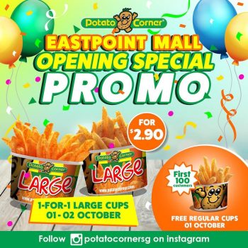 Potato-Corner-1-for-1-Large-Fries-Promotion-350x350 1-2 Oct 2021: Potato Corner 1-for-1 Large Fries Promotion at Eastpoint Mall