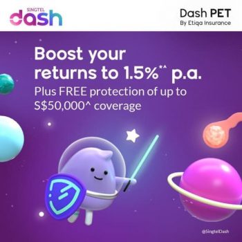 Singtel-Dash-Cashback-Promotion-350x350 13-31 Oct 2021: Singtel Dash Cashback Promotion with Dash PET by Etiqa Insurance