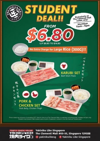 Yakiniku-Like-Student-Deal-350x496 25 Oct 2021 Onward: Yakiniku Like Extended Hours for Student Deal at The Clementi Mall