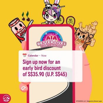 AIA-Early-Bird-Discount-Promotion-350x350 9-15 Nov 2021: Tokidoki and AIA Better Lives Charity Run 2021 Early Bird Discount Promotion