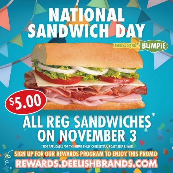 Blimpie-National-Sandwich-Day-Promo-350x350 3 Nov 2021: Blimpie National Sandwich Day Promo