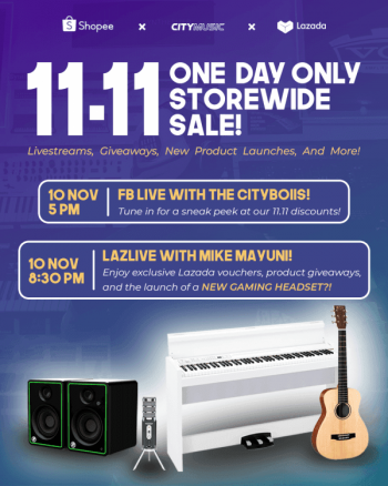City-Music-11.11-One-Day-Only-Storewide-Sale-350x438 10 Nov 2021: City Music 11.11 One Day Only Storewide Sale