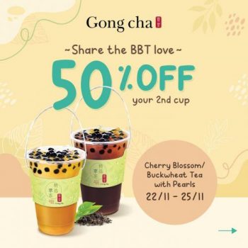 Gong-Cha-50-OFF-on-2nd-Cup-Promotion-350x350 22 Nov-3 Dec 2021: Gong Cha 50% OFF on 2nd Cup Promotion