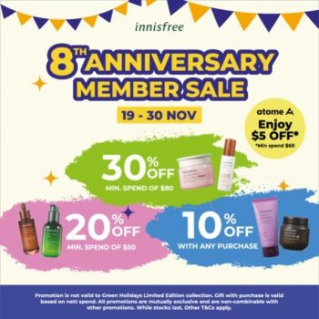 Innisfree-8th-Anniversary-Member-Sale--350x350 19-30 Nov 2021: Innisfree 8th Anniversary Member Sale