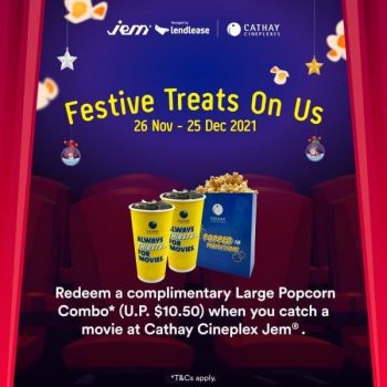 Jem-Festive-Treats-On-Us-Promotion-350x350 26 Nov-25 Dec 2021: Cathay Cineplex Festive Treats On Us Promotion at Jem
