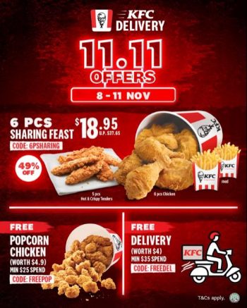 KFC-Delivery-11.11-Promotion-350x437 8-11 Nov 2021: KFC Delivery 11.11 Promotion