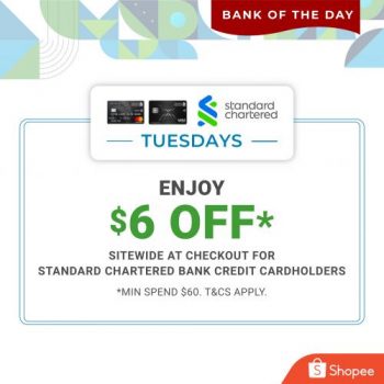 Shopee-Standard-Chartered-Credit-Card-Tuesday-6-OFF-Promotion-350x350 16 Nov 2021 Onward: Shopee Standard Chartered Credit Card Tuesday $6 OFF Promotion