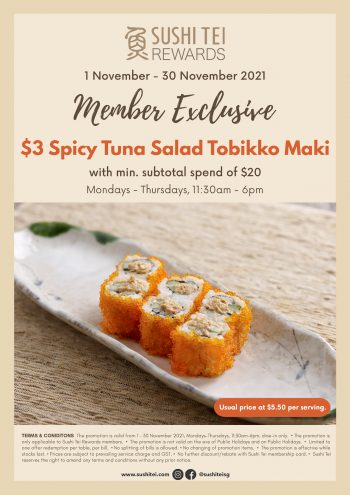Sushi-Tei-Members-Exclusive-Deal-350x495 1-30 Nov 2021: Sushi Tei Members Exclusive Deal