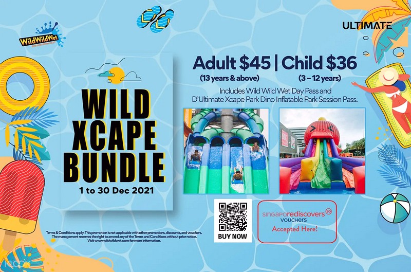 WildWildWetAdmissionTicket-December-Promotion-2021-Singapore-Warehouse-Sale-Clearance-Discounts 1-30 Dec 2021: Wild Wild Wet Wild XCAPE Bundle Deal