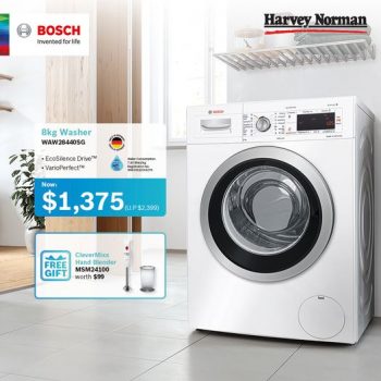 Bosch-8kg-Front-Load-Washer-WAW28440SG-Promotion-at-Harvey-Norman-350x350 20 Dec 2021 Onward: Bosch 8kg Front Load Washer WAW28440SG Promotion at Harvey Norman