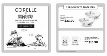 Corella-Peanuts-Snoopy-Monochrome-Dining-Sets-Deal-at-OG-350x184 Now till 31 Dec 2021:  Corella Peanuts Snoopy Monochrome Dining Sets Deal at OG