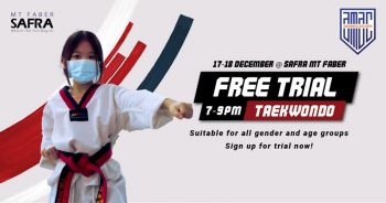 Free-Taekwondo-Trial-Lessons-at-SAFRA-Mount-Faber-350x184 Now till 27 Dec 2021: Free Taekwondo Trial Lessons at SAFRA Mount Faber
