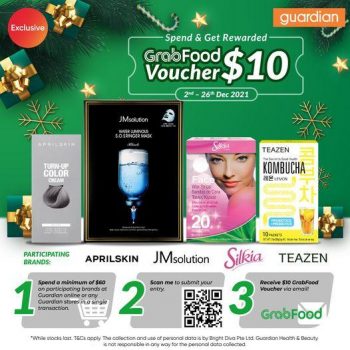 Guardian-Christmas-FREE-10-GrabFood-Voucher-Promotion-350x350 2-26 Dec 2021: Guardian Christmas FREE $10 GrabFood Voucher Promotion